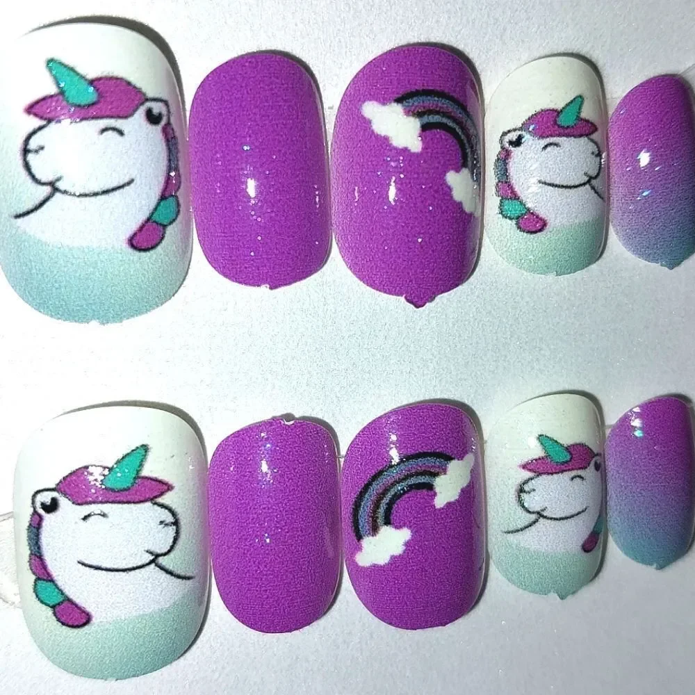 Kids custom 10pc  press on nails for girls and teens